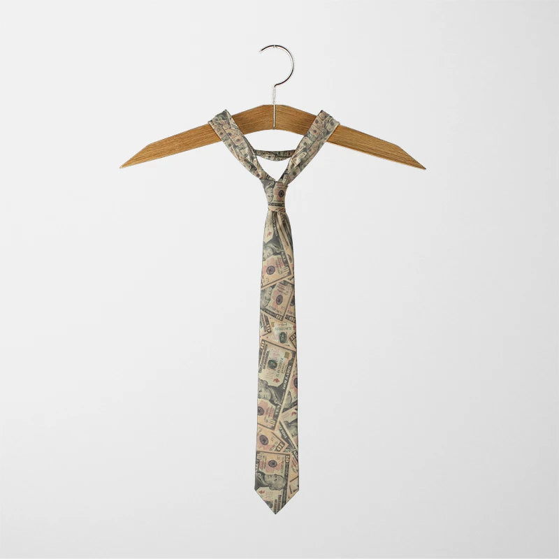 Interesting dollar pattern printing 8 cm wide tie fashion business shirt tie Pascual men's tie tie birthday gift Qme