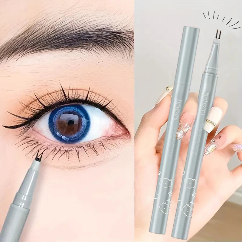 0.01mm double-claw lower eyeliner liquid eyeliner, ultra-fine eyebrow pencil, multi-purpose for beginners, black & brown, Korean Qme
