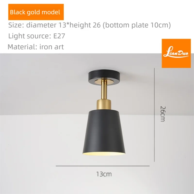 Nordic Style LED Aisle Corridor Ceiling Lights Bedroom Hotel Study Home Interior Decoration Lighting Balcony Ceiling Lamps Qme black
