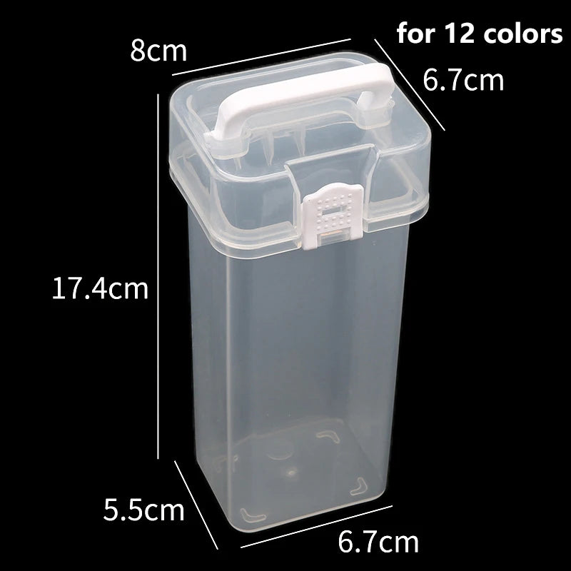 Painting Plastic Stationery Organizer Box Portable Watercolor Drawing Qme 12 colors