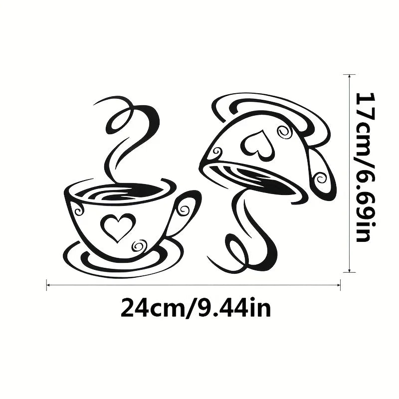 1 home wall decoration coffee cup wall sticker Qme