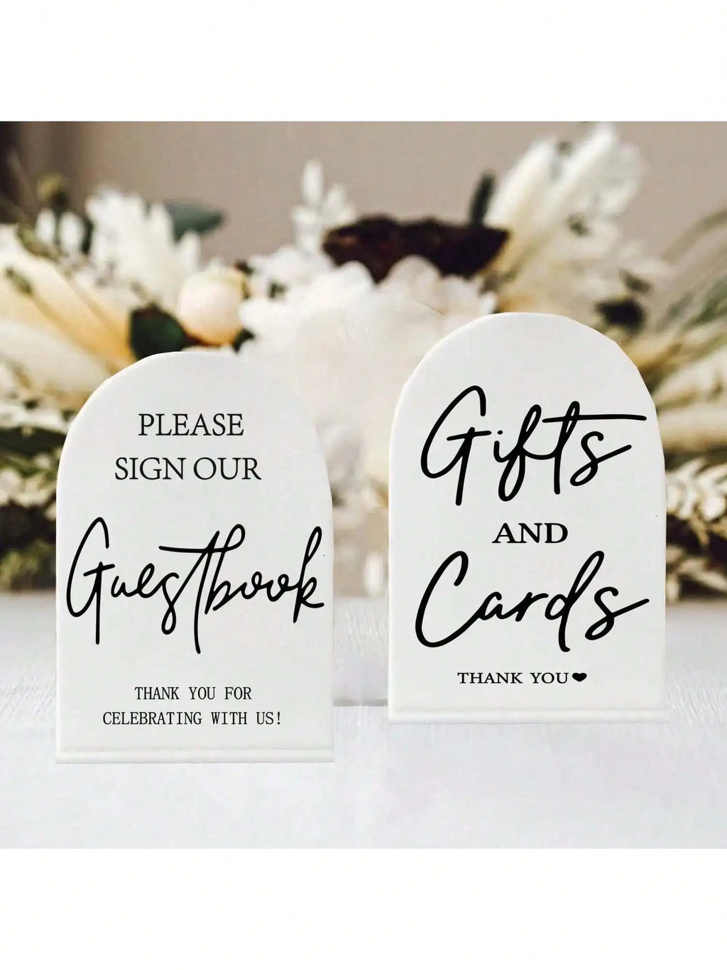 Clear Acrylic Wedding Signs Ceremony Reception 5x7 Inch Modern Guest Qme