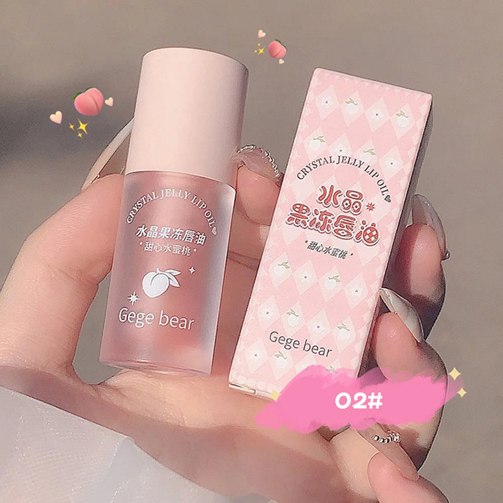 Gege Bear Crystal Jelly Fruit Lip Oil Peach Grape Avacado Hydrating Qme