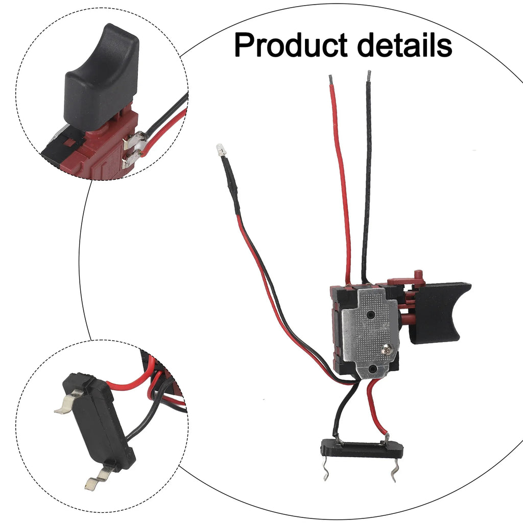 1 Piece 16.8V 18V Lithium Battery Cordless Drill Speed Control Trigger Switch With Small Light Power Tool Easy Assembly Qme