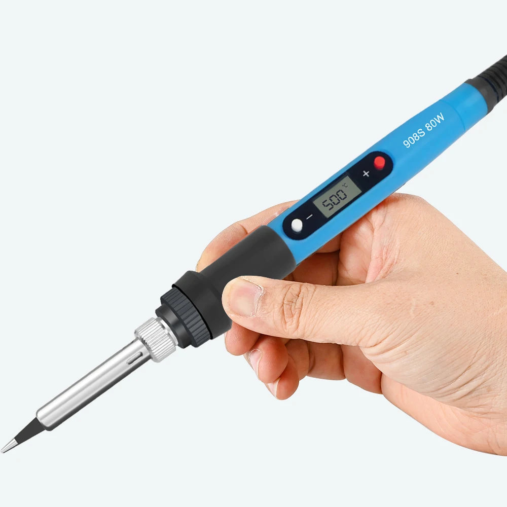 Soldering Iron Adjustable Temperature 80W LCD Solder Welding Tools Qme