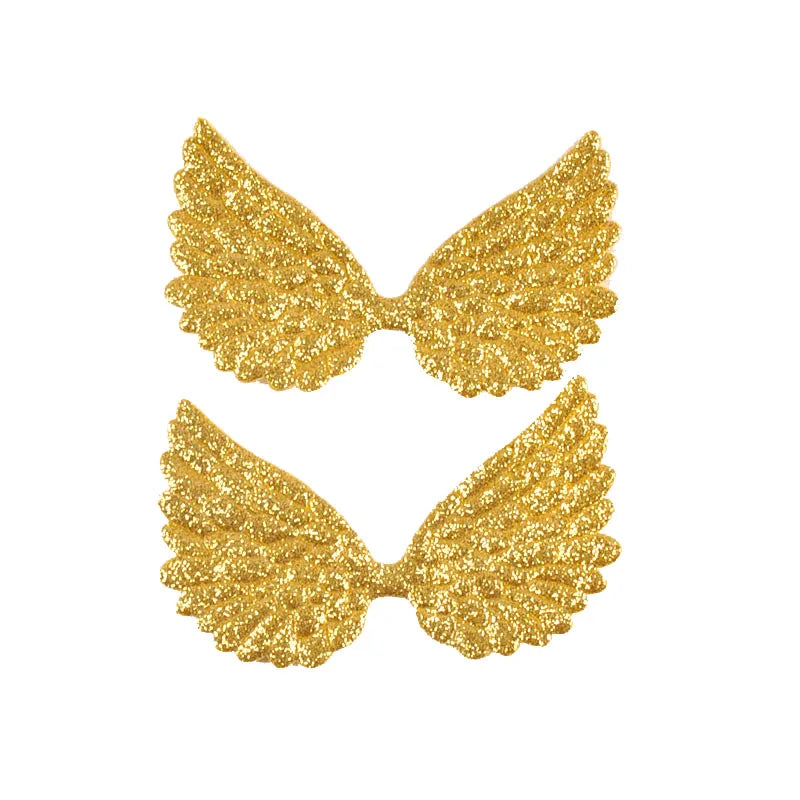 20Pcs 7.2x4.4cm Glitter Random Mix Colorful Wing Patches For Headwear Accessories DIY Scrapbooking Supplies Sewing Clothes Decor Qme 1