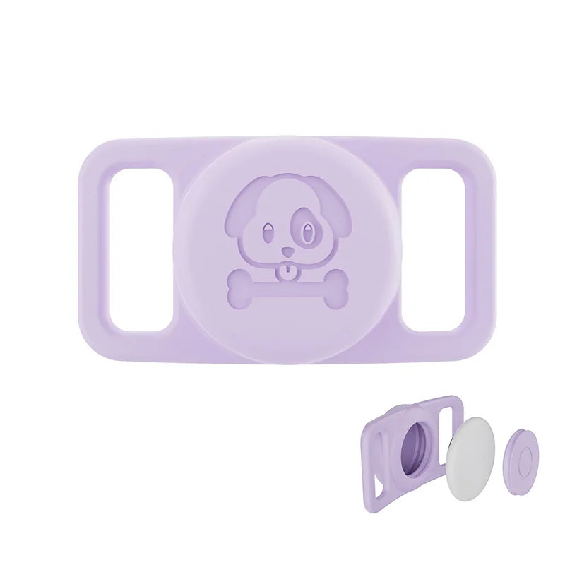 Waterproof case For Airtag Dog Collar Holder Case Lightweight Stretchable Tracker Cover Silicone Protector Protective Accessory Qme Purple
