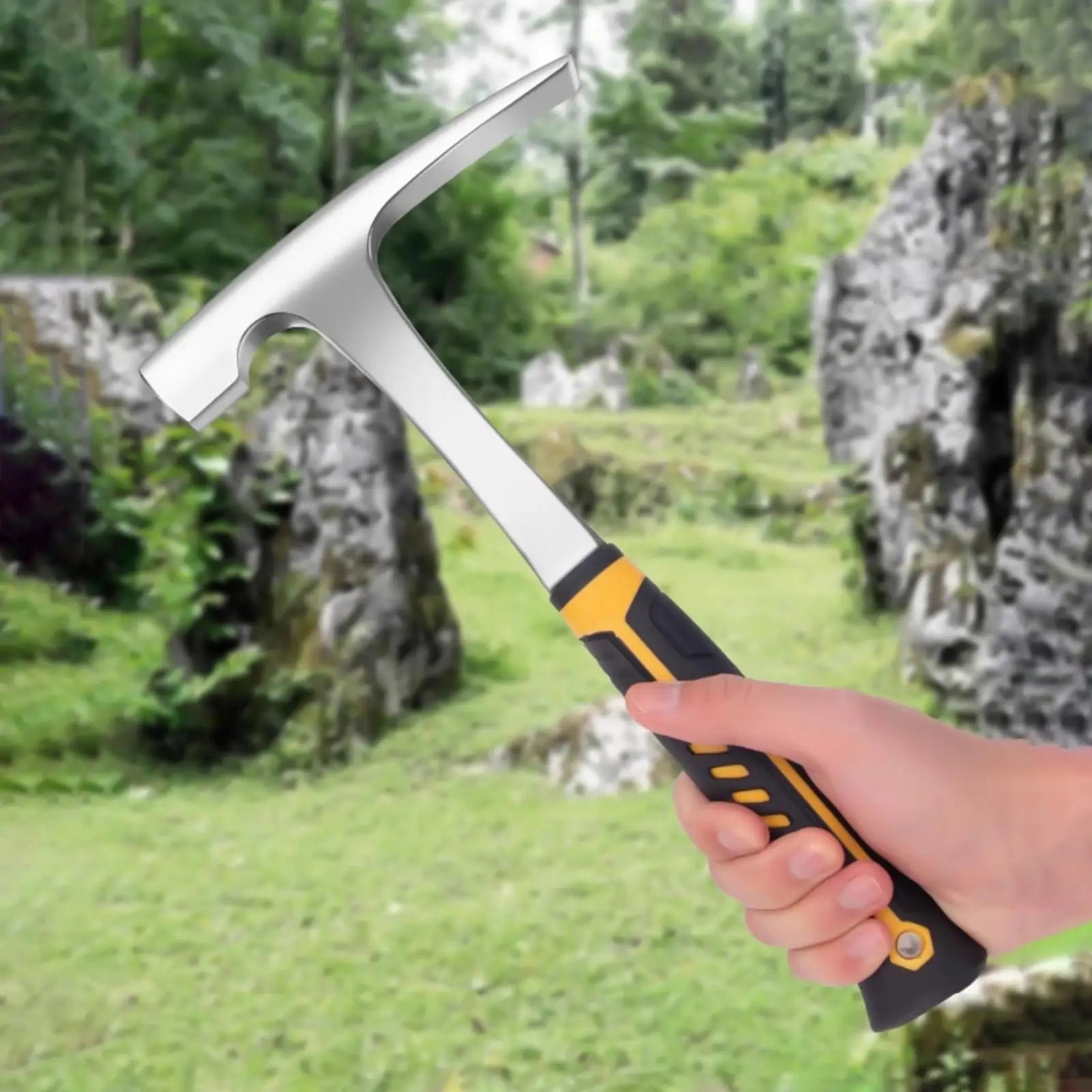 Rock Pick Hammer Ergonomic Grip Double Heads Rockhounding Men Women Qme