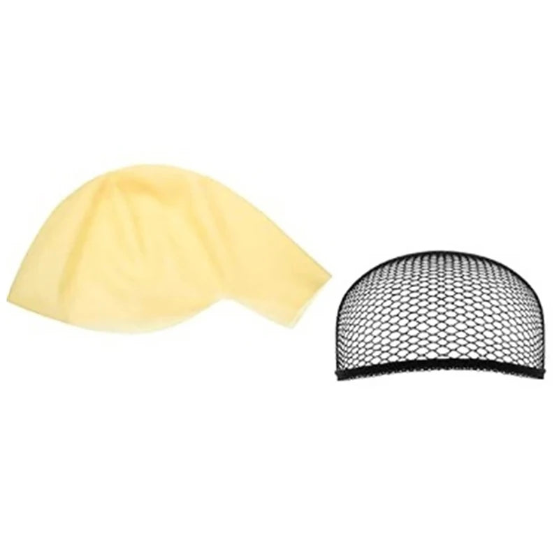 Realistic Latex Bald Head Cap Unisex Costume Wig Parties Film Fancy Qme S With net