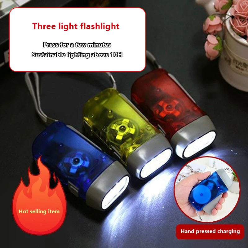 Household Hand-held Self Generating Flashlight Rechargeable Outdoor Qme One Size