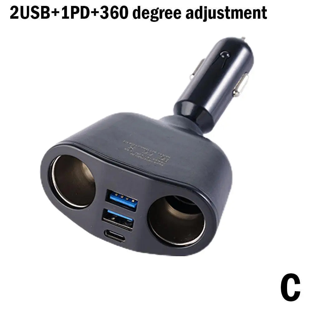 Car Cigarette Lighter PD USB Charger QC3 0 Dual Socket Splitter Qme C
