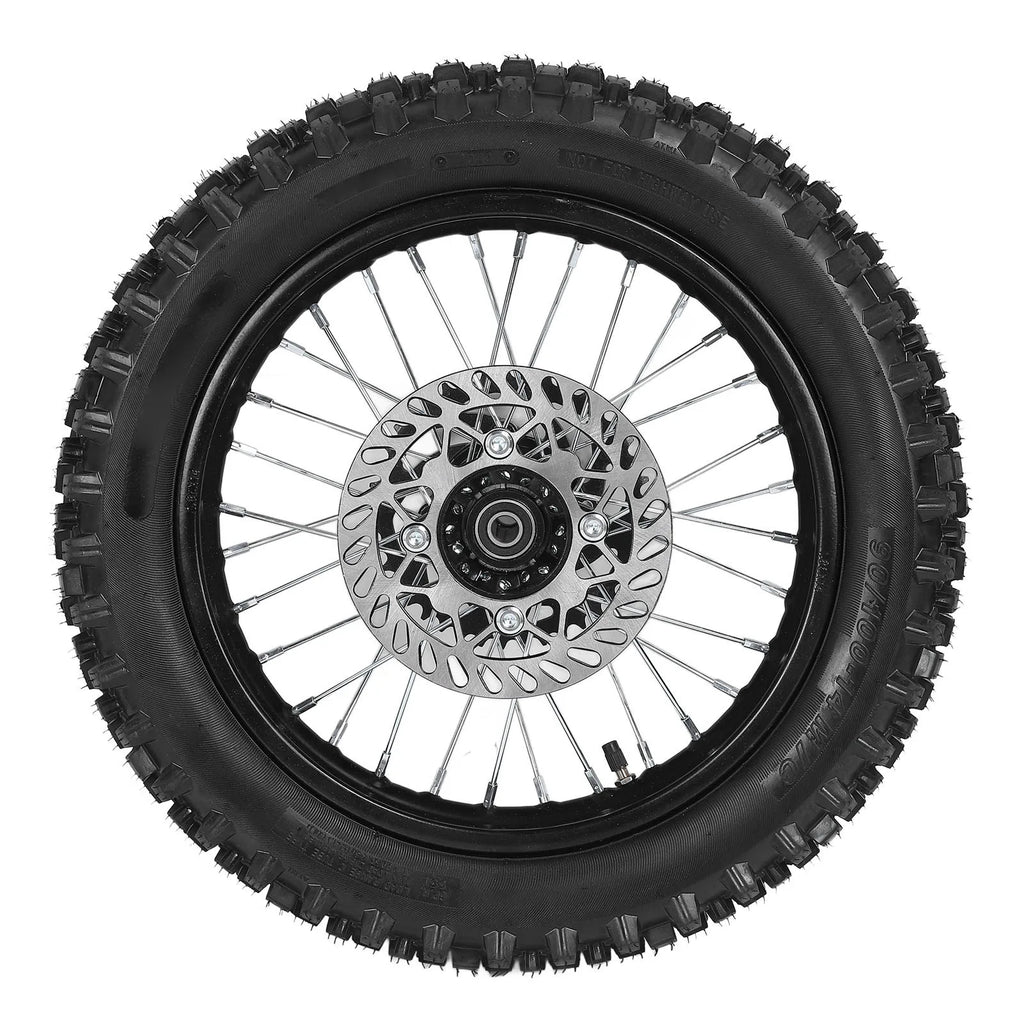 14inch Dirt Bike Rear Wheel Rim Tire Assembly 90/100-14 15mm Shaft for Apollo 125CC SSR 150 cc Tao Kayo TSD 110 TD 125 Qme