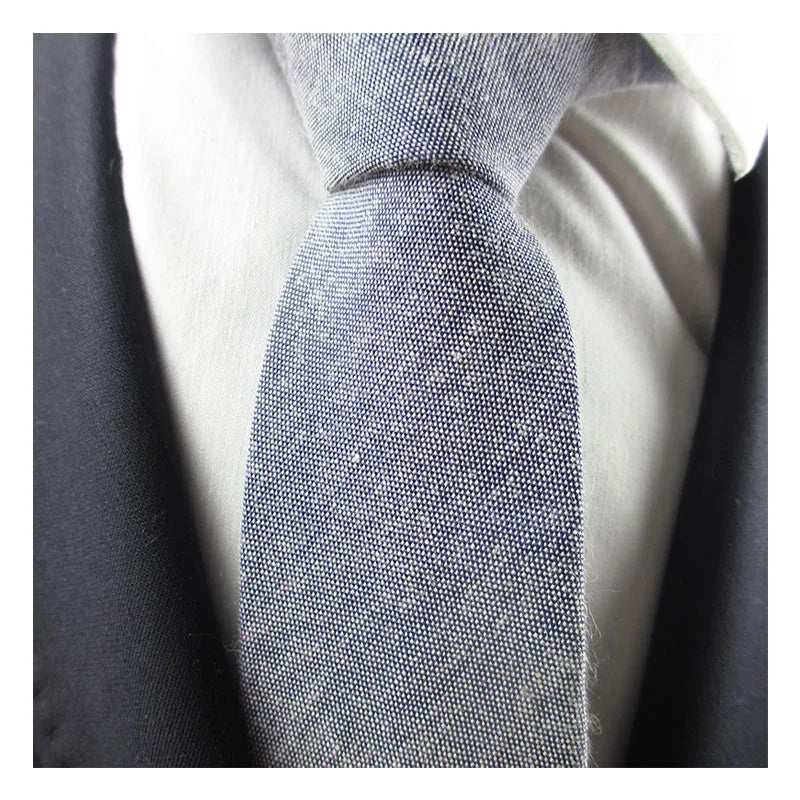 Fashion Mens Necktie Solid Wool Ties Jacquard Woven Ascot Navy Blue Qme COLOR3