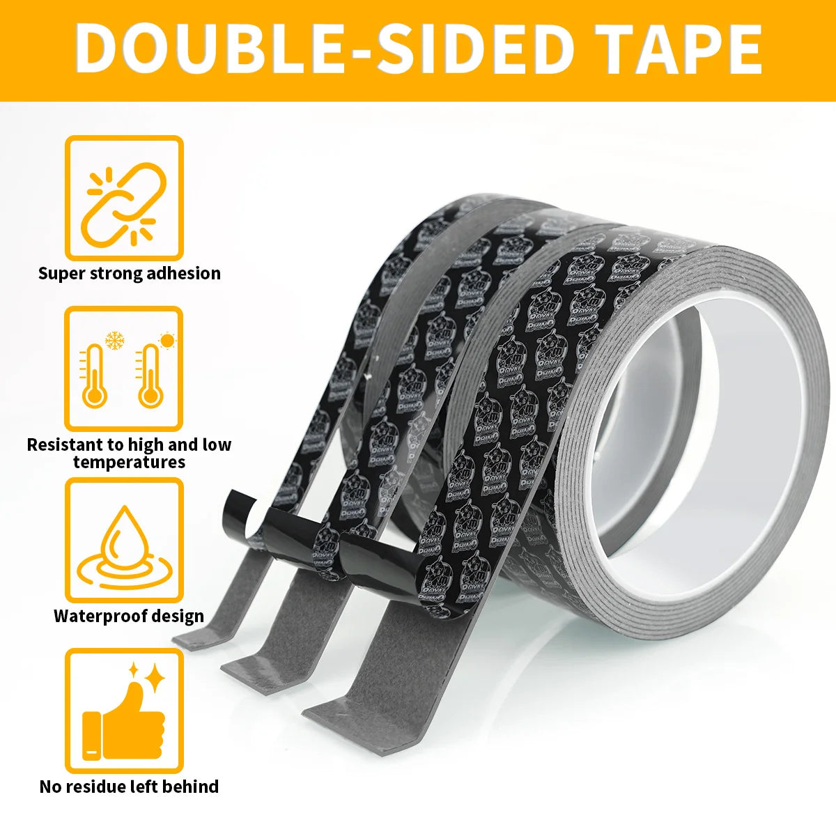 Double Sided Adhesive Tape, High Viscosity Car Fixed Adhesive, High Temperature Resistant, Waterproof No Marks,No Trace Adhesive Qme