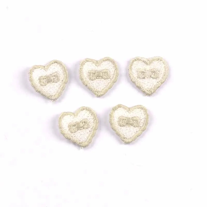 30pcs 20x20mm Heart Bow Embroidered Appliques,Sewing Decoration for DIY Clothes/Hair Accessories No Glue cp4303 Qme 20x20mm-4