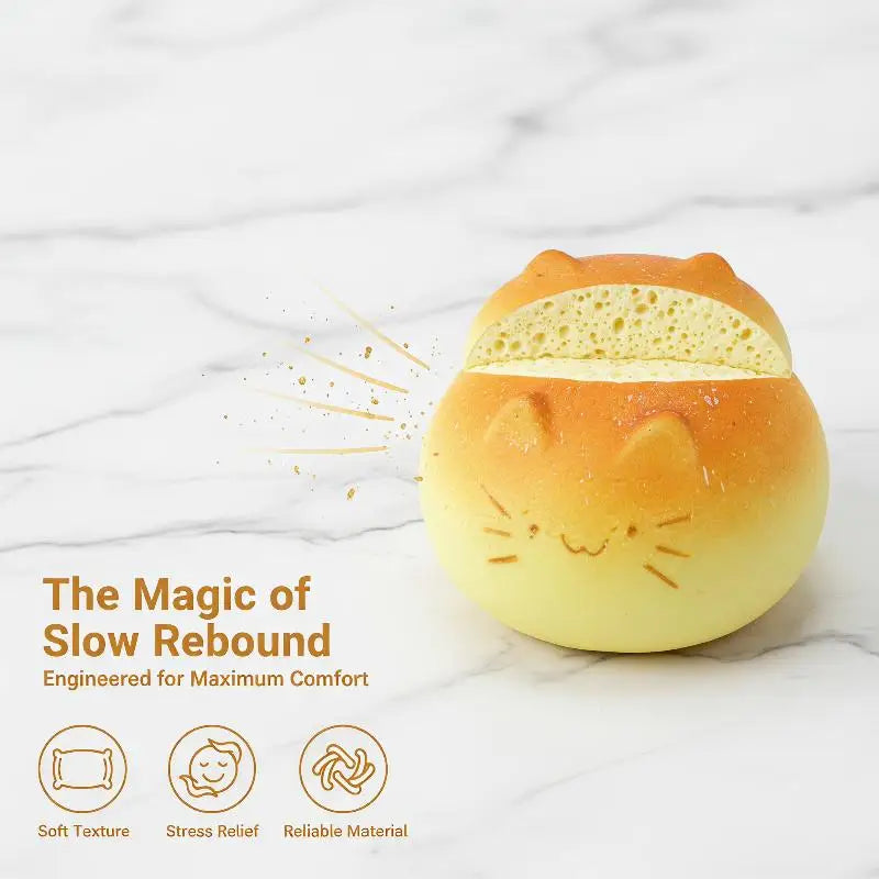 Slow Rising Cute Cat Bread Squeeze Toy Simulation Food Stress Relief Qme