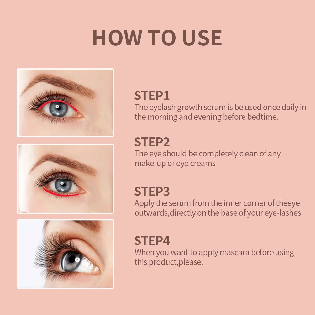 QIBEST Eyelash Growth Serum Natural Makeup Treatment Lash Nourishing Eyelash Enhancer Lengthening Eyelash Serum Thicker Mascara Qme