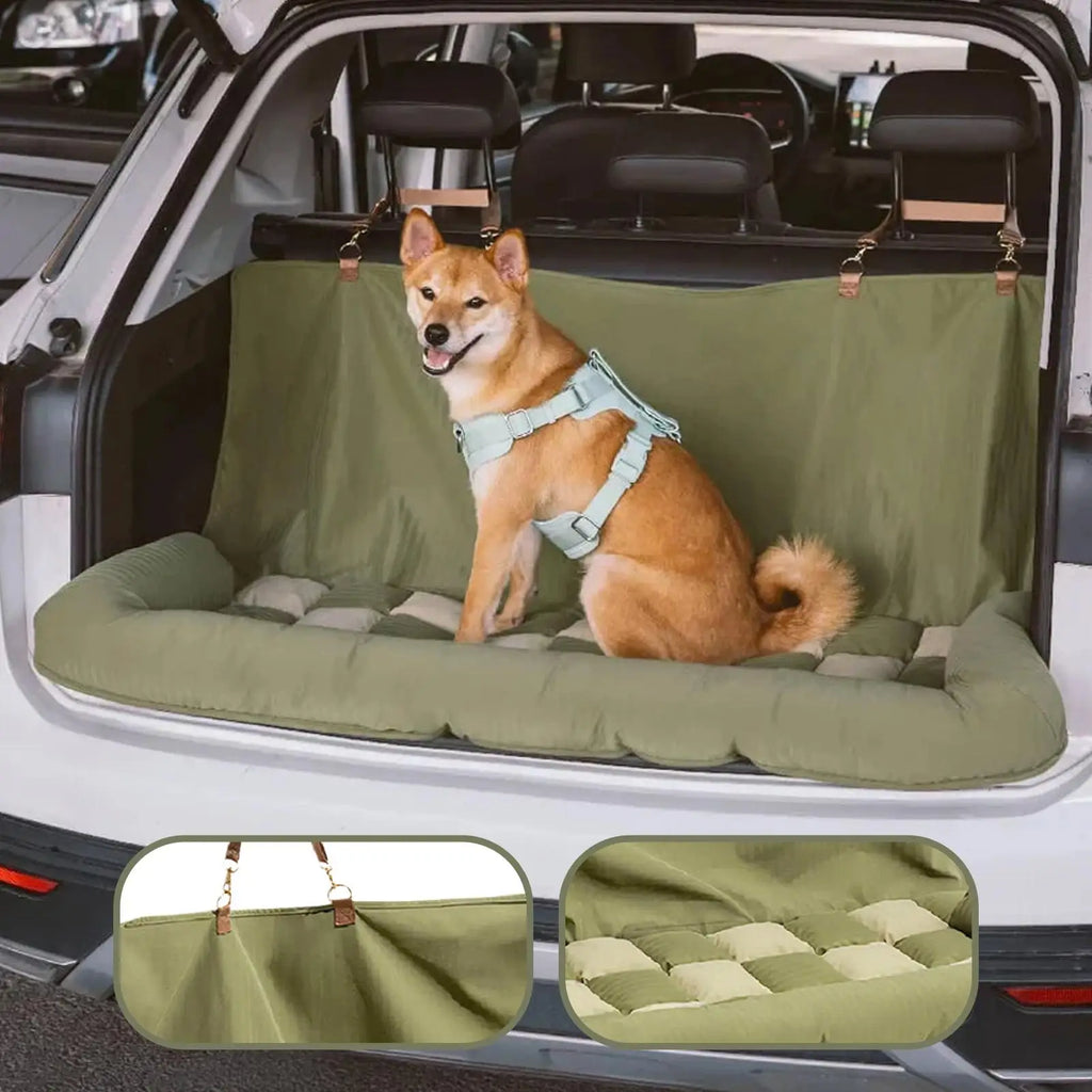 Back Seat Pet Cover For Dogs Foldable Pet Automotive Backseat Cushion Mat Car Back Seat Dog Cushion For Trailer RV Truck Sedan Qme