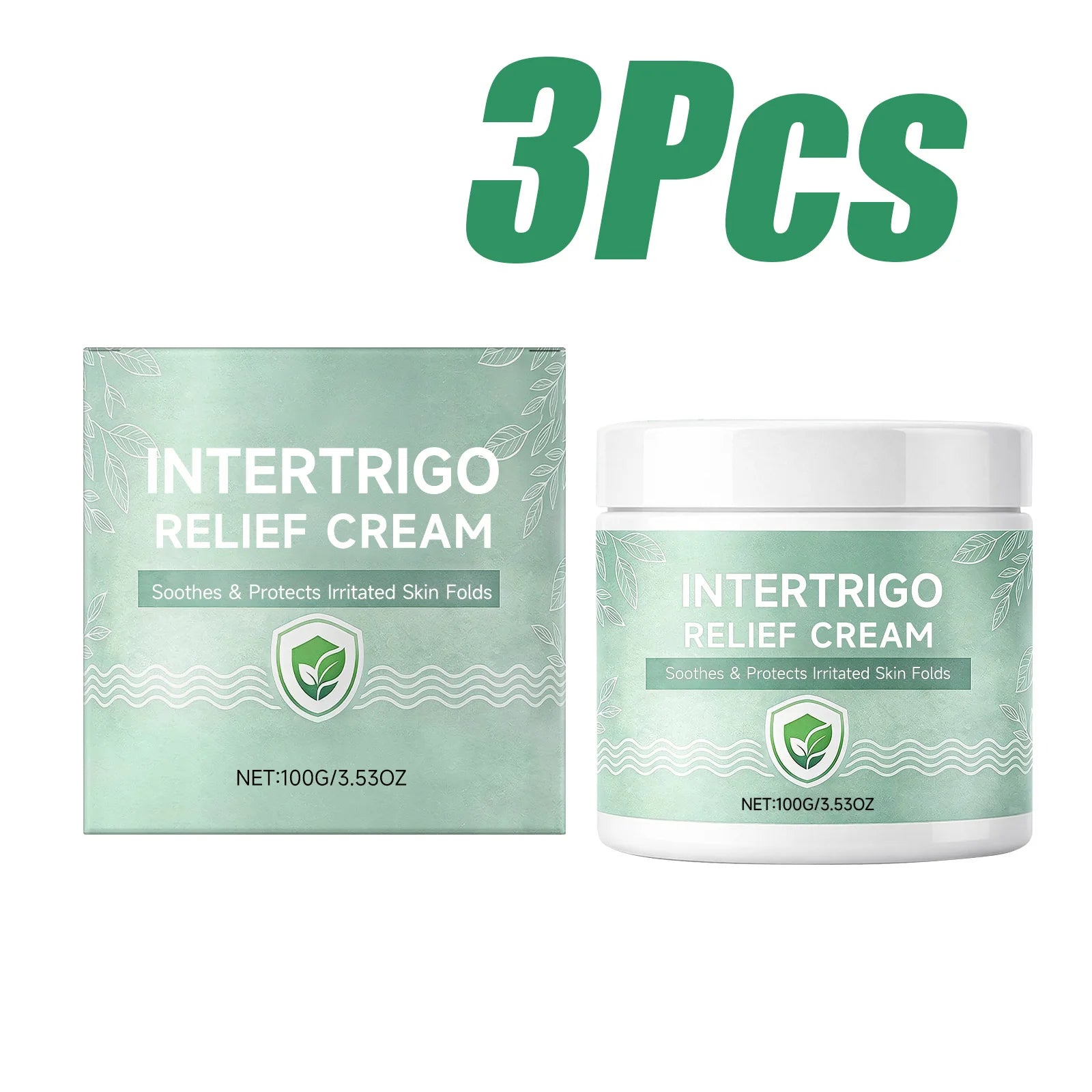 Skin Fold Soothing Cream Intertrigo Relief Helps Support Skin Comfort Moisture Friction Protection Fast-Drying Non-Greasy Smooth Qme 3 x 100g Boxed