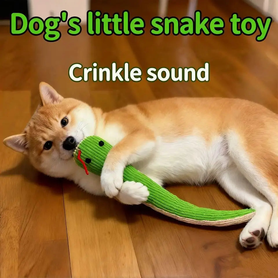 Interactive Snake Toy Cats Chew Scrab Squeaky Floppy Plush Rope Dogs Qme