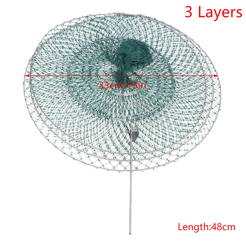 Fishing Net 3 4 5 6 Layers Folding Telescoping Quick-drying Nylon Qme 3 Layers