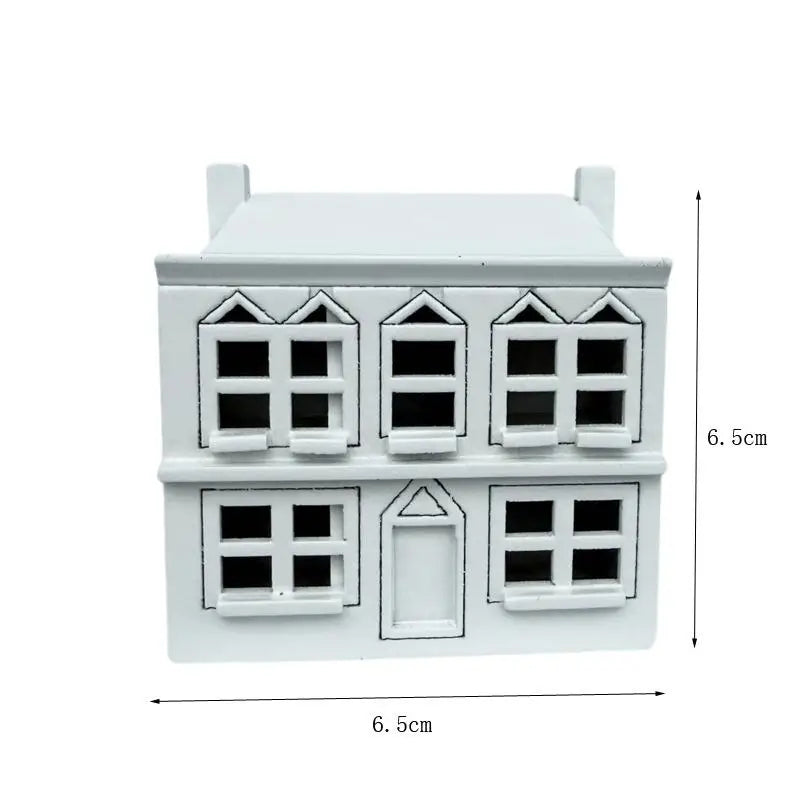 1 12 Dollhouse Miniatures White Wooden Villa Small House Model Doll Qme 1 pcs