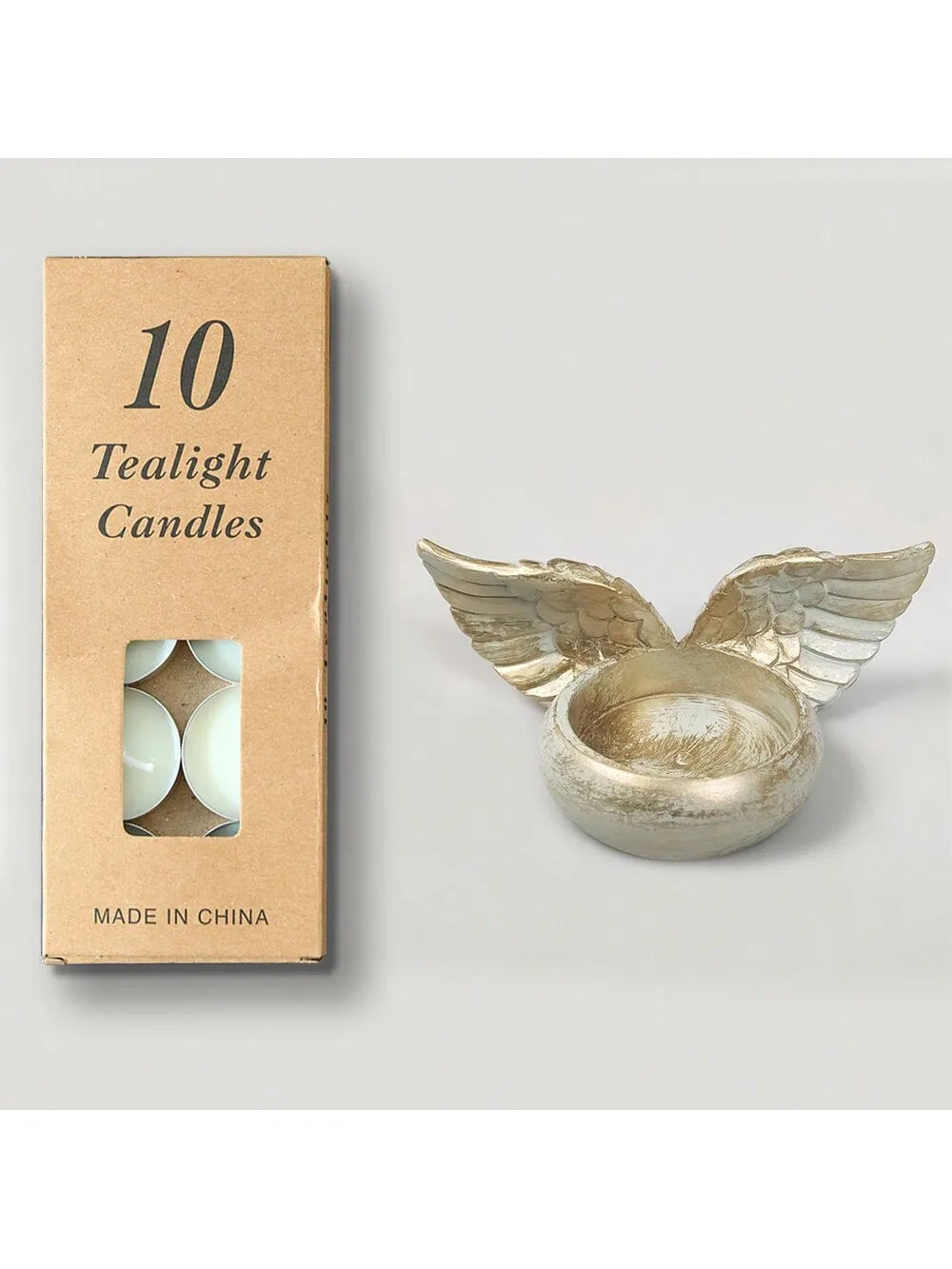 Creative Retro Vintage Resin Crafts Ornaments Home Circular Wing Qme white tea wax