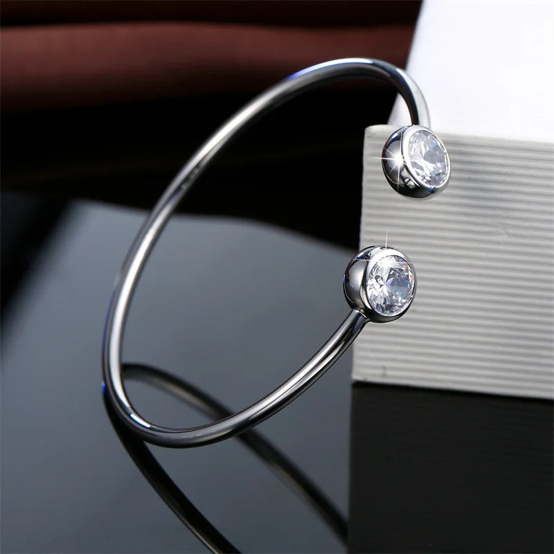 Genuine Fine 925 Sterling Silver Color Charming Jewelry Bracelet Bangles Women Fashion Accessories Factory Price Fast Shipping Qme