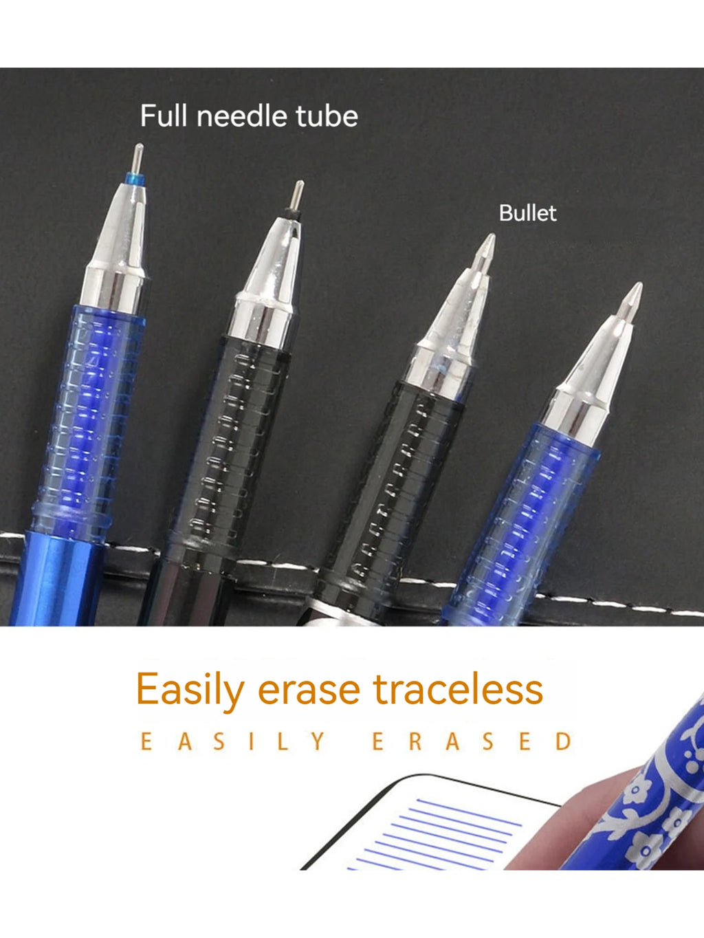 Erasable Gel Pens Refills Set 0.5 Mm Fine Point Blue/black Kawaii Ballpoint Pen for Writing Stationery Office School Supplies Qme