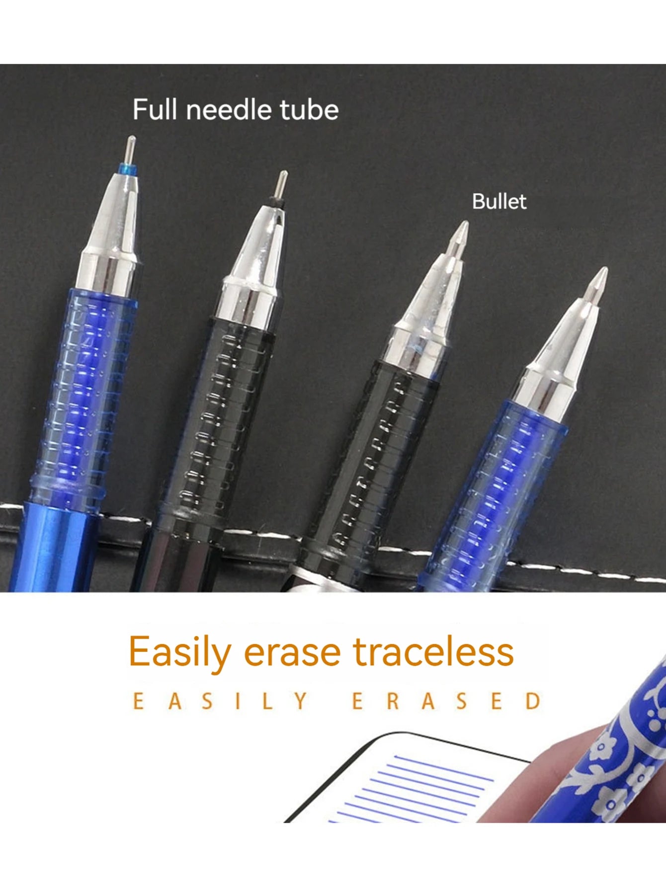 Erasable Gel Pens Refills Set 0.5 Mm Fine Point Blue/black Kawaii Ballpoint Pen for Writing Stationery Office School Supplies Qme