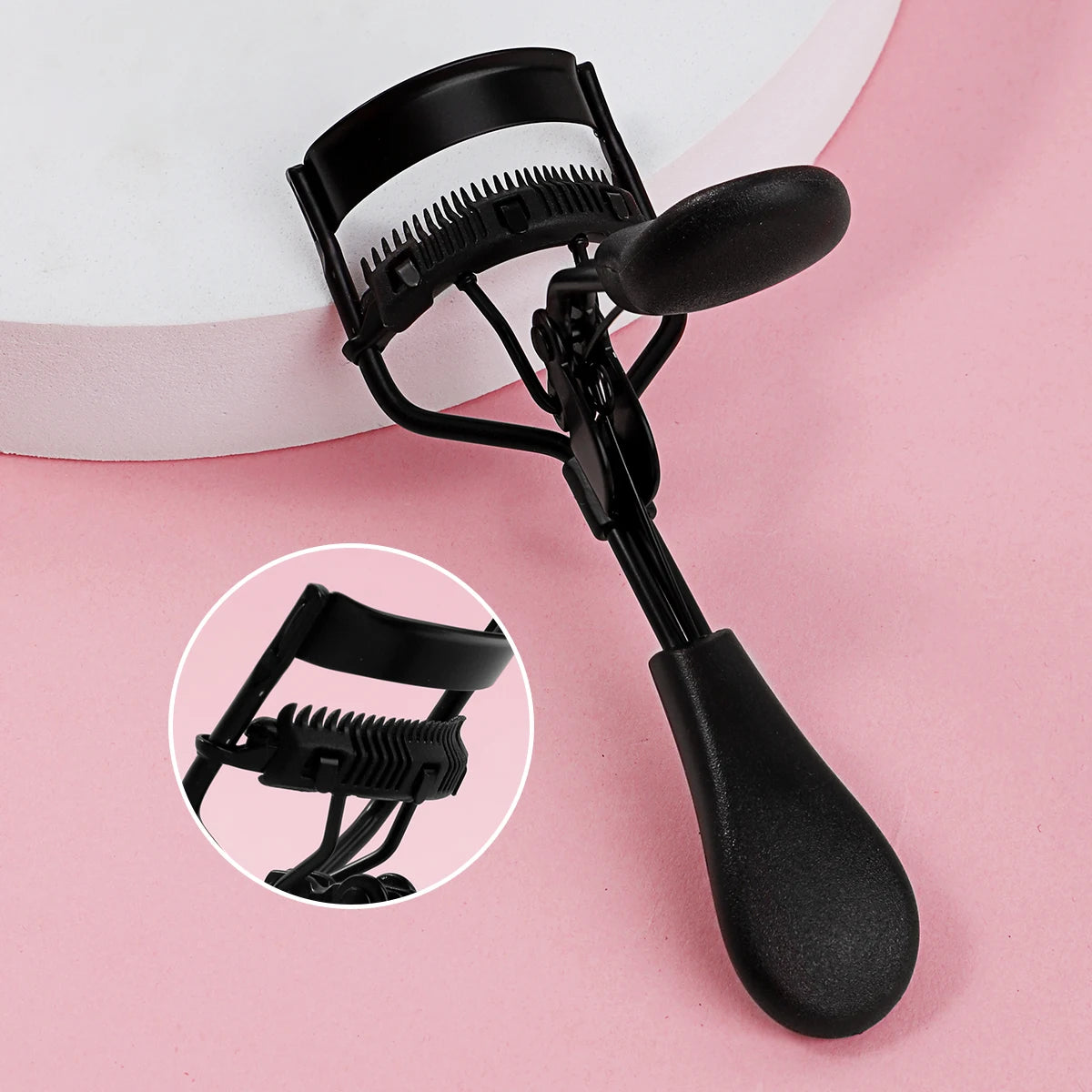 1 Stainless Steel Eyelash Curler Comb Lasting Shaping Big Eyes No Qme black