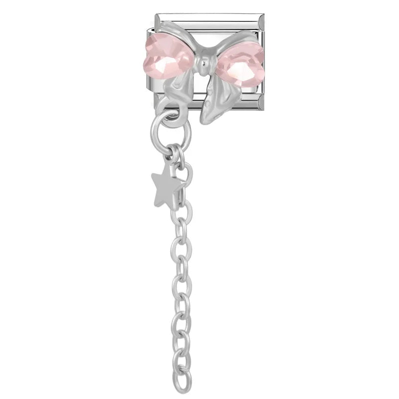 Wholesale Zircon Long Tassel Chain Pendant Series Italian Charm Links