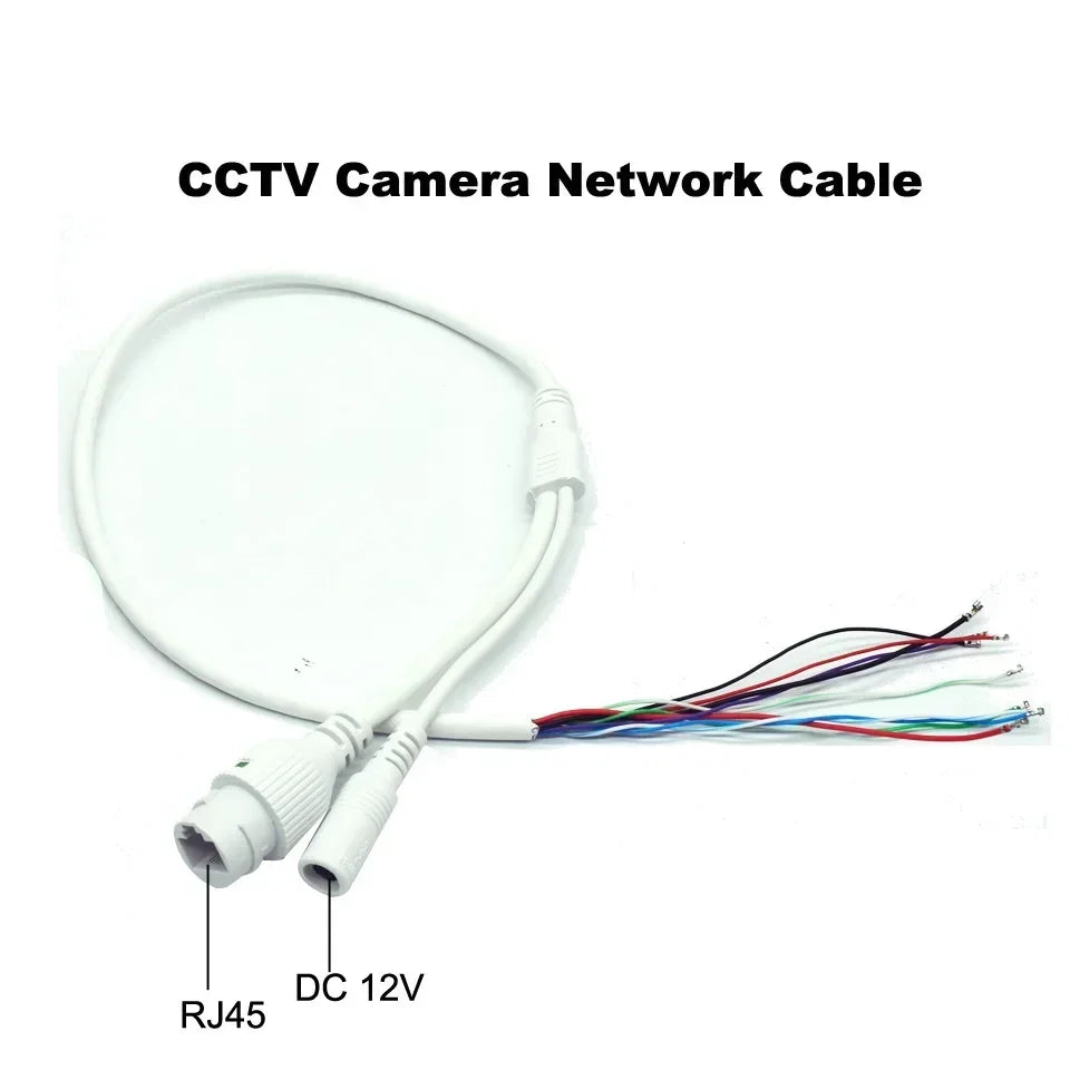 IP camera cable for network replace RJ45 Cable DC12V CCTV ip use Qme white color 5pcs