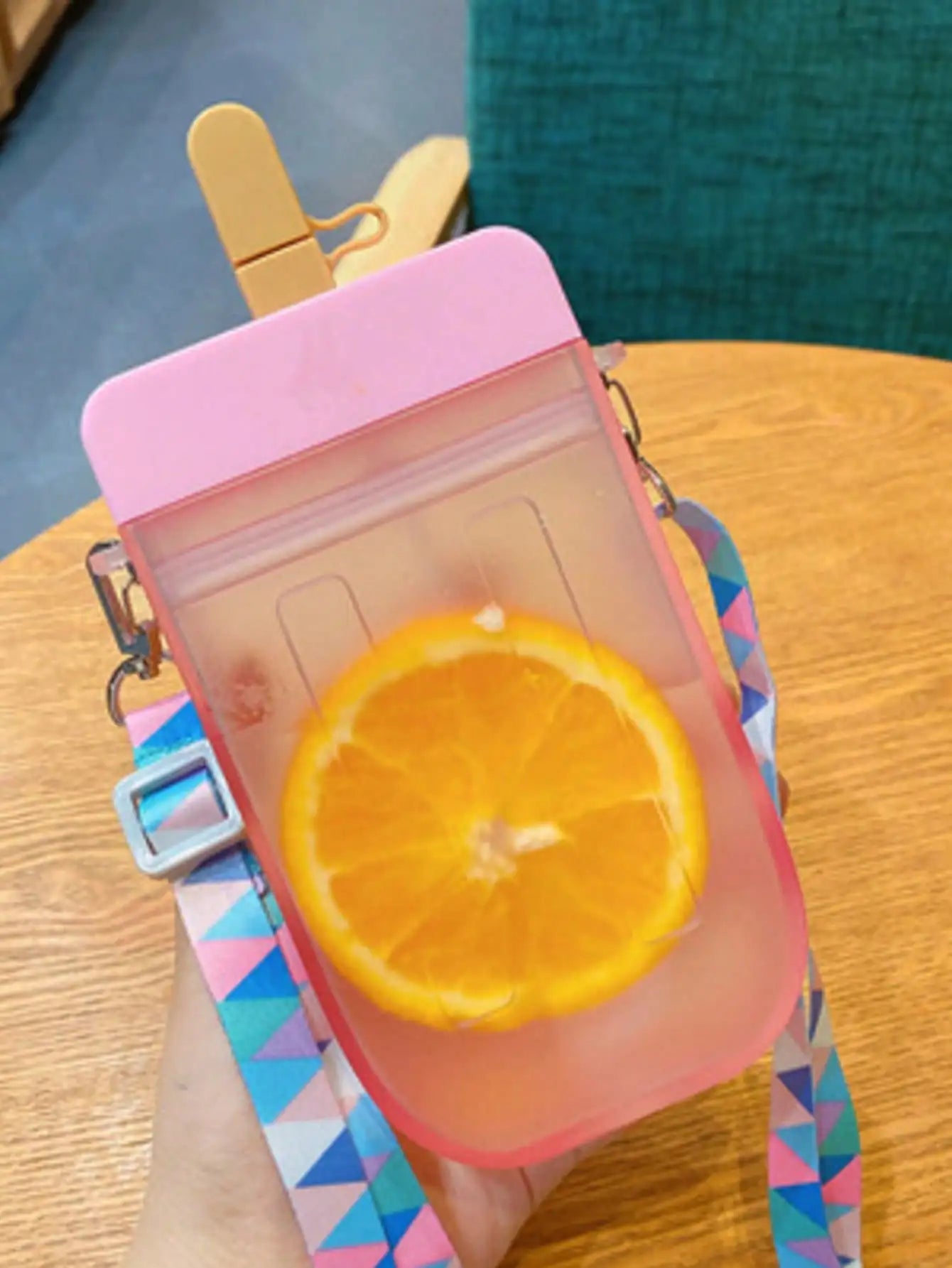 Fashion Creative Straw Plastic Water Cup Heat-resistant 3D Ice Cream Qme pink <500ml