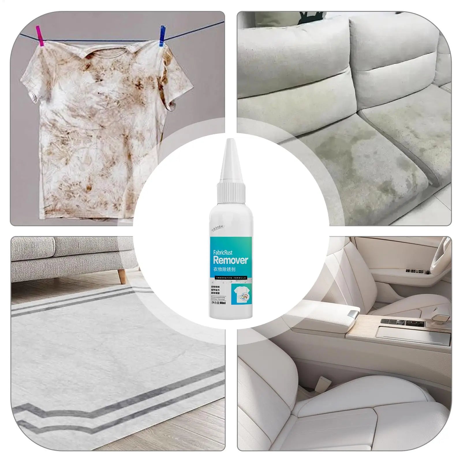 1pc Fabric Rust Remover 80ml Garment Stubborn Stain Cleaner Quick And Easy Dirt Removal Clothing Cleansing Agent For Copper Rust Qme