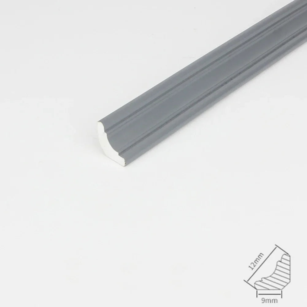 1Meter Wall Trim Line Self-Sticker Wall Skirting Decor Strip Tile Edge Waist Line 3D Wall Stickers Corner Home Wall Decor Qme Gray