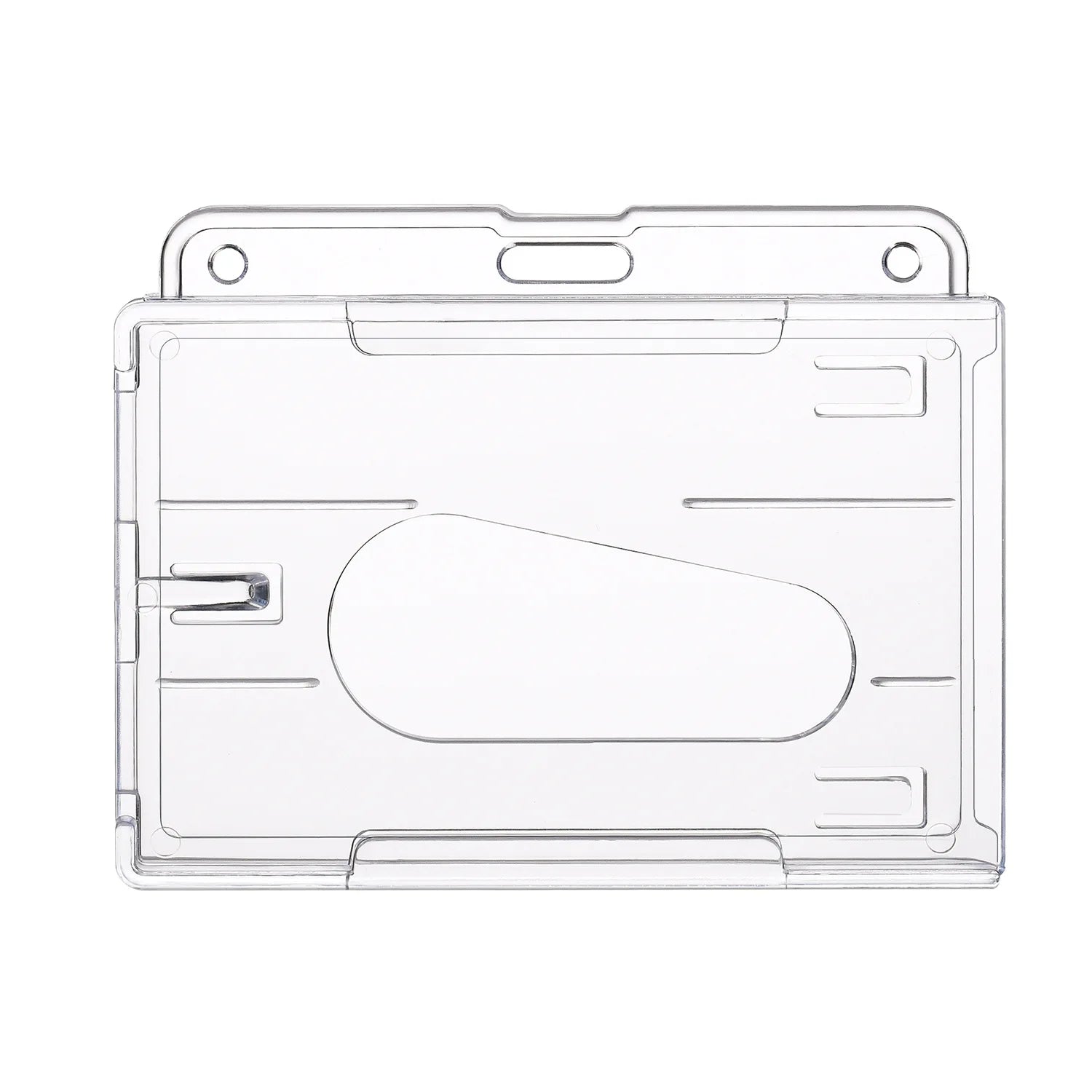 Transparent Cards Slots ID Tag Heavy-Duty Badge Holders Hard Transparent Scratch-Proof Case Protector Retractable Badge Clips Qme Horizontal Card