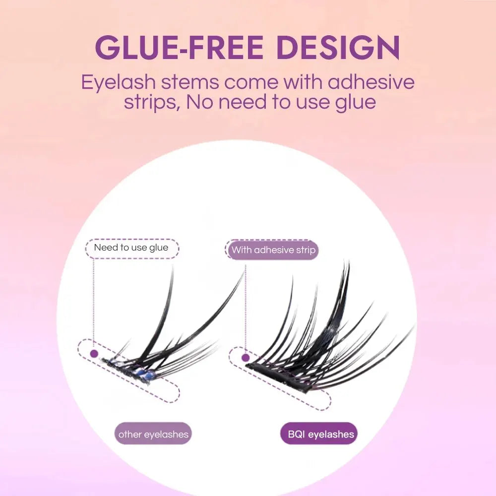 EYELASH No Glue Needed Self Adhesive Cluster Lash Diy Lashes Qme