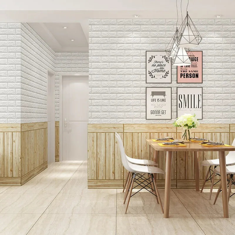 40 Pieces of Decorative Self-Adhesive Waterproof and Moisture-Proof 38.5X35cm Imitation Brick Wallpaper for Bedroom Walls Qme