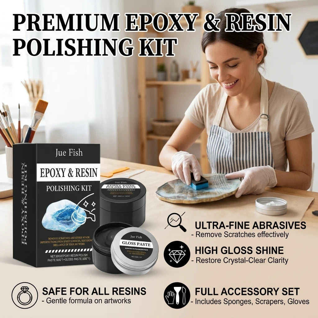 Epoxy Resin Polishing Kit Repair Cratches Improving Dullness Restore Shine & Smoothness Restoration Epoxy Resin Polishing Paste Qme