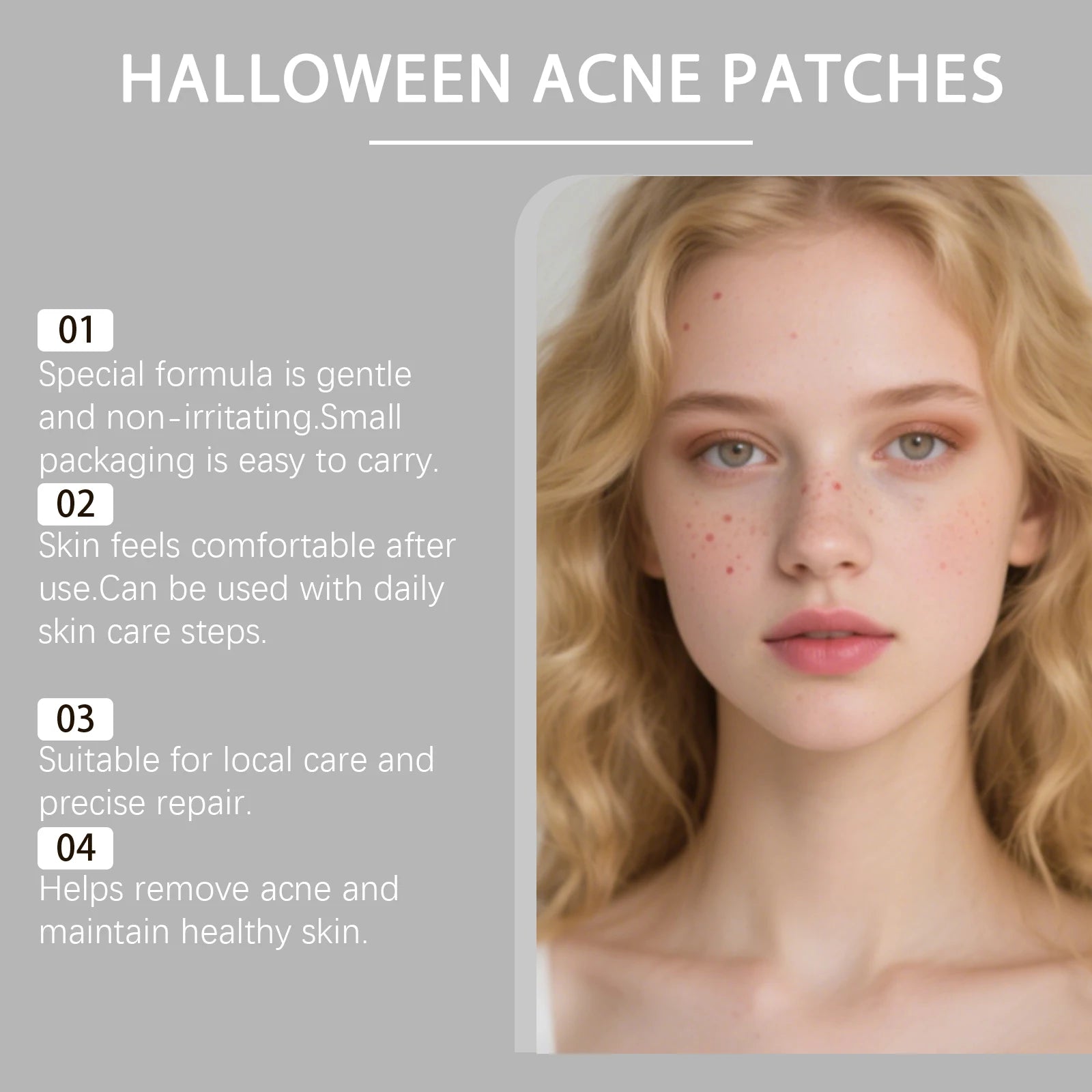 100pcs Halloween Acne Patches Soothing Repair Patch Pumpkin & Bat Shapes Breathable Invisible Acne Spot Cover Skin Care Qme