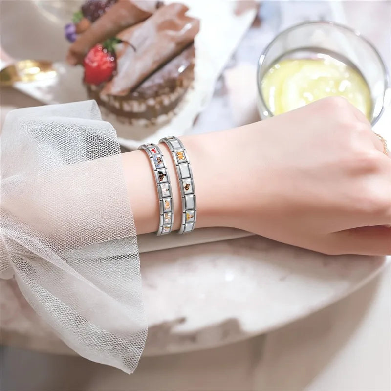 2026 New Premium Picture Customization Italian Charm Link Fit 9mm Stainless Steel Bracelets DIY Beads Making Hand Chain Pendants Qme