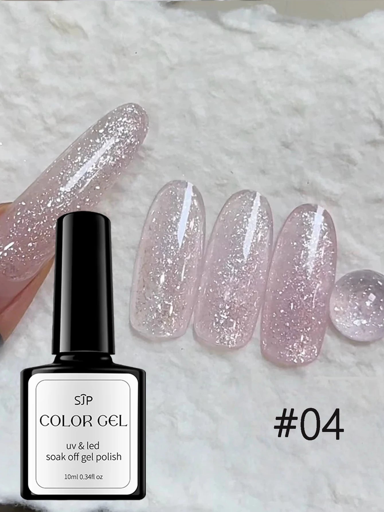 Colored Opal Snow Melting Gel Nail Polish UV DIY Art Charm Suitable Qme 04