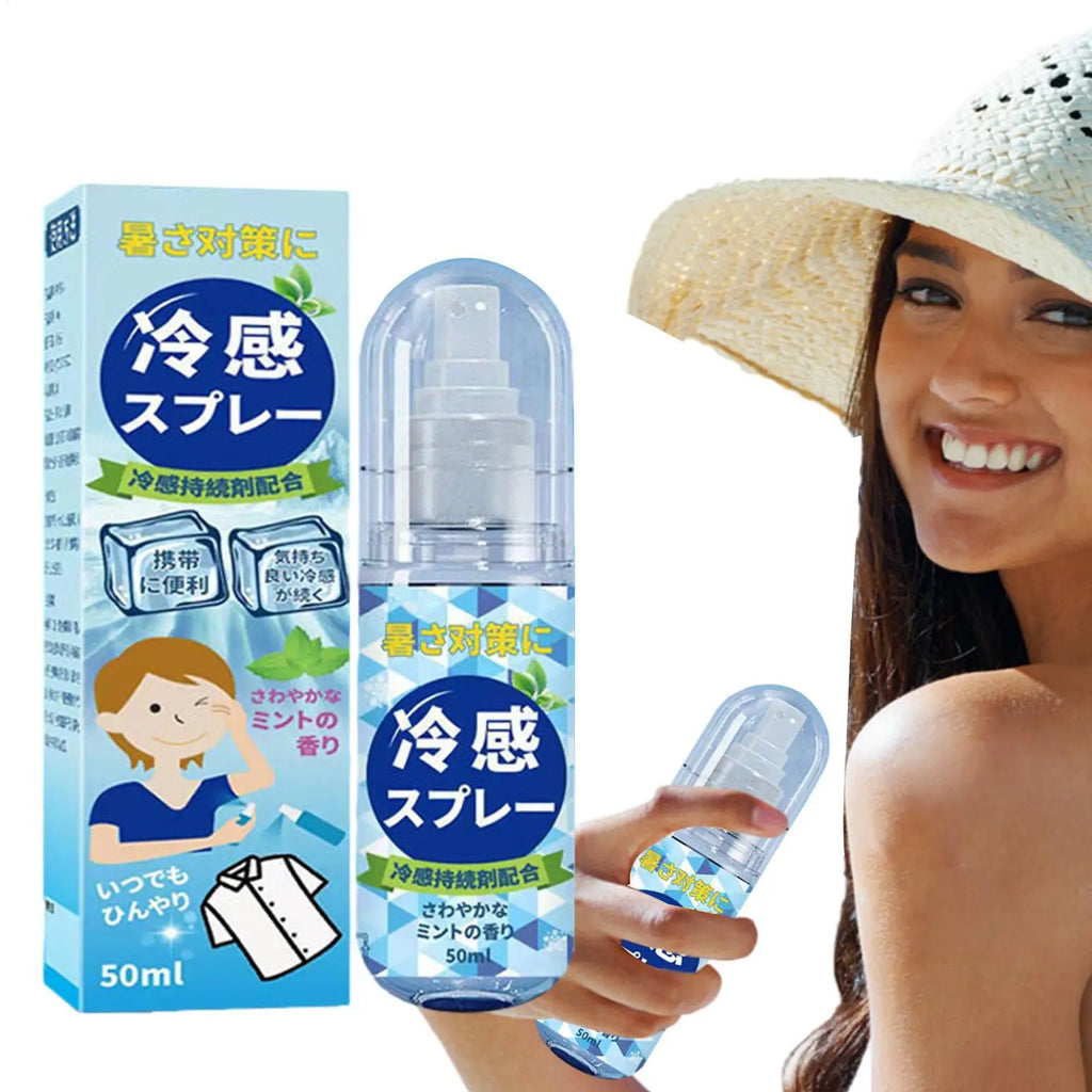 Skin Cooling Spray Summer Cooling Spray for Face & Body Long-lasting Portable Hydrating Cool Spray Bottle Cool in Summer Hot Qme