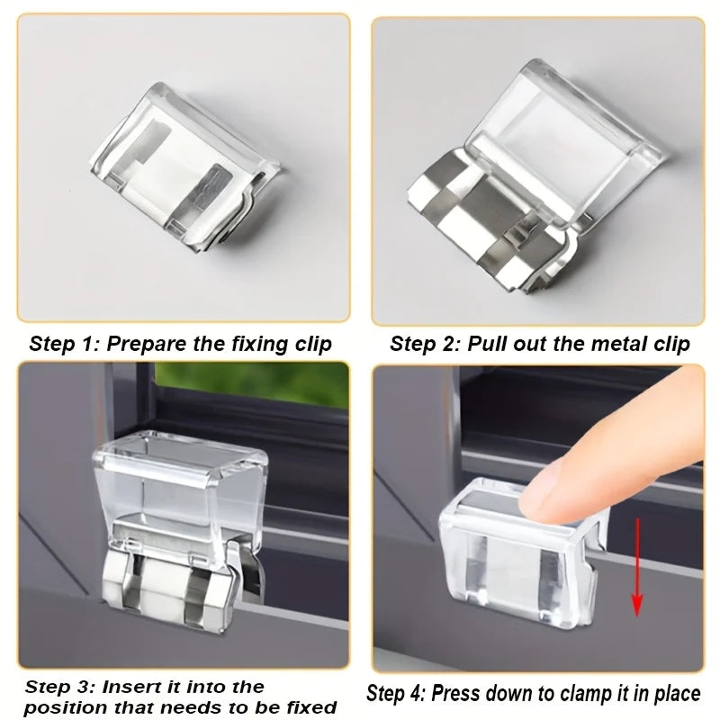 6-Piece heavy-duty sliding window lock, screen fixing clip, window rail fixing safety clip, screen window and door safety plug Qme