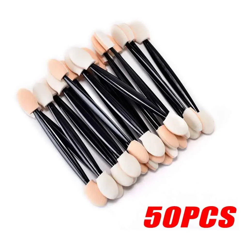 10/30/50/200/500/1000pcs Double Ended Sponge Nail Art Powder Brush Multifunctional Eyeshadow Brush Portable Makeup Manicure Tool Qme 50pcs
