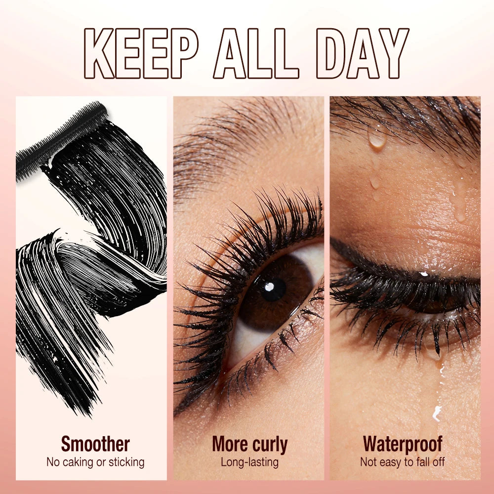 O TWO 4D Black Mascara Curling Waterproof Lashes Thick No Clumping Qme