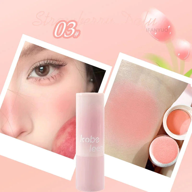 Double-ended Blush Stick Soft Face Brightening Contouring Shadow Blusher Powder Peach Pink Cheek Tint Korean Makeup Cosmetics Qme 03