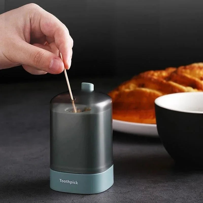 Press Type Toothpick Holder Automatic Pop-up Toothpick Box Hotel Restaurant Kitchen Desktop Organizer Cleaning Dental Tools Qme