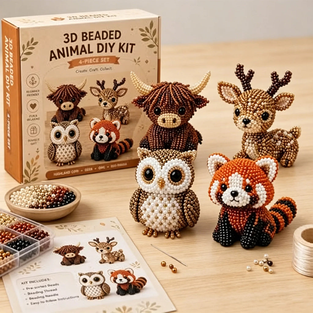 Diy Animal Beading Kit For Adults, Handmade Tiny 3d Beaded Animal Craft Kit, Cute Bead Set With Instructions For Creative Qme